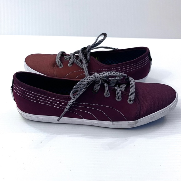 Puma Shoes - 🖤Any 3 @ $33🖤 MINI by PUMA Burgundy Canvas Rubber Sole Lace-Up Sneakers - 10
